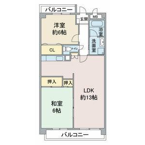 ラ・フォーレ一社(2LDK/1階)の間取り写真
