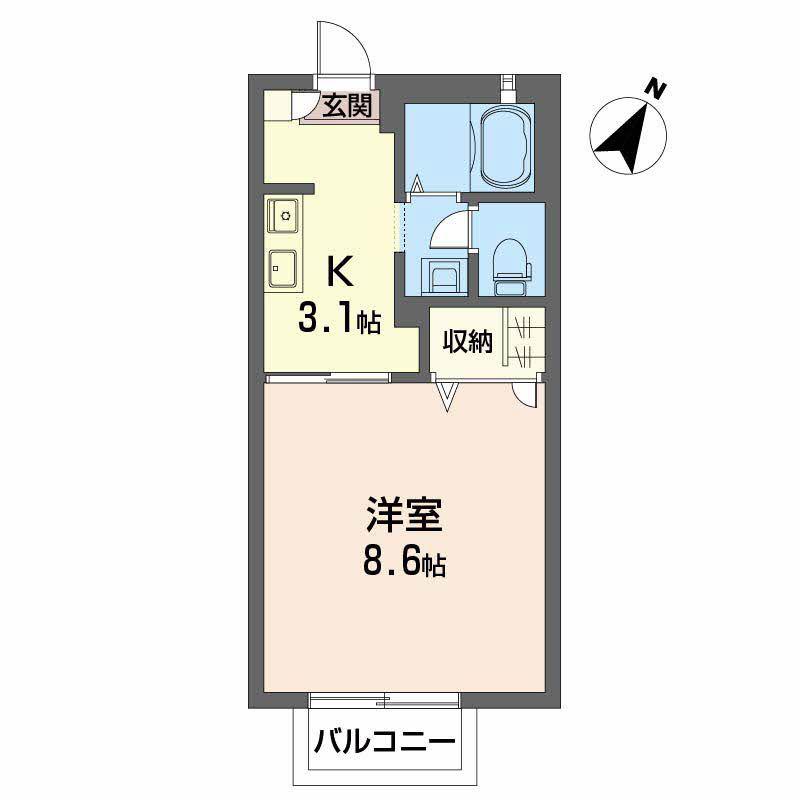 シャーメゾン坂井町(1K/1階)の間取り写真