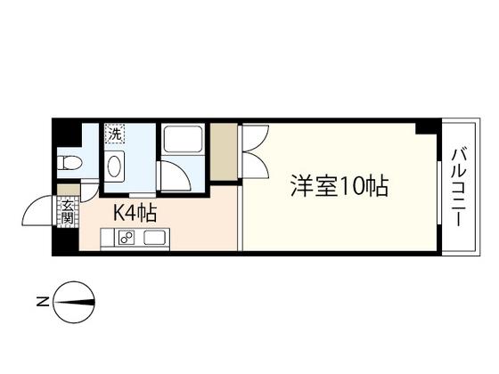 ソレアード出汐(1K/5階)の間取り写真