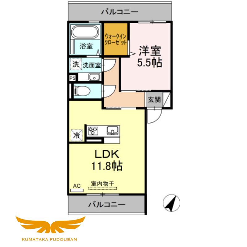 VISEO AFFINO(1LDK/3階)の間取り写真