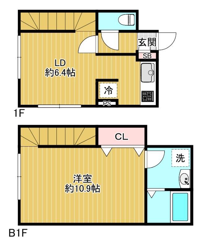 ANQI碑文谷(1LDK/1階)の間取り写真