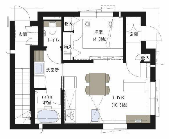 HALE LUANA ハレルアナ(1LDK/1階)の間取り写真