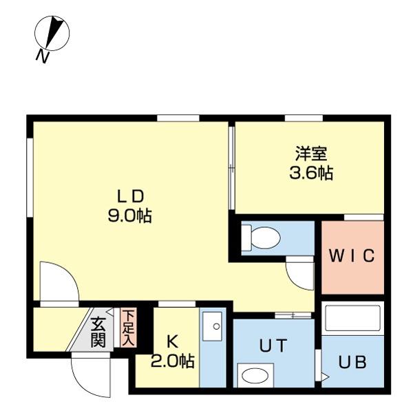 WTB南17(1LDK/2階)の間取り写真