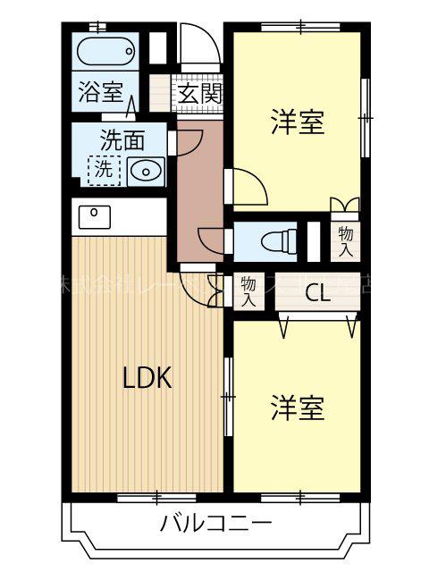 セントラルマンション(2LDK/4階)の間取り写真