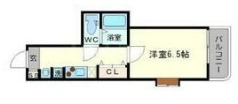 CASA MT東三国(1K/5階)の間取り写真