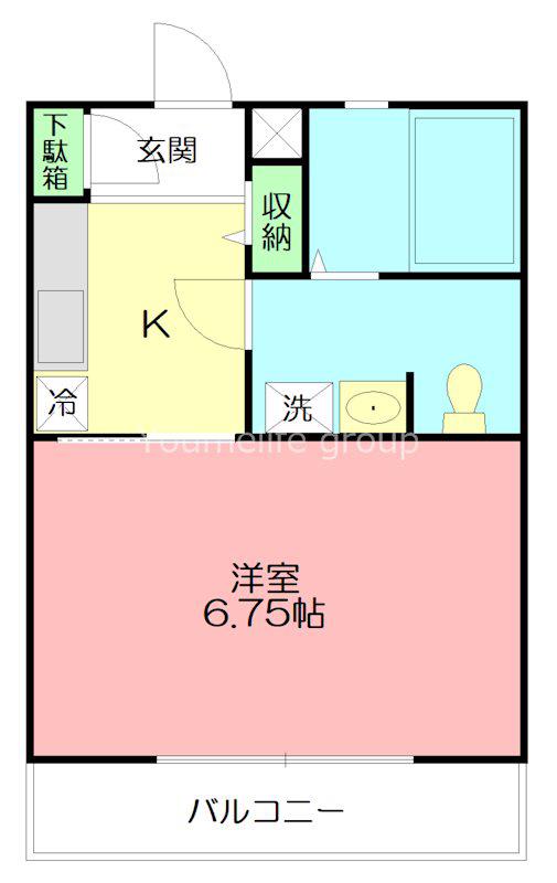 ラティアス(1K/1階)の間取り写真