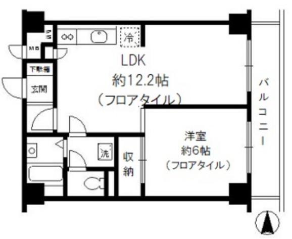 メゾン淀橋(1LDK/3階)の間取り写真