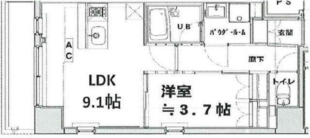 オールメゾン西荻窪(1LDK/2階)の間取り写真