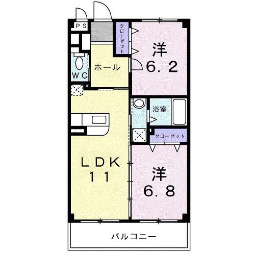 BOARSMASA(2LDK/2階)の間取り写真