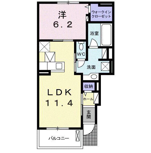 レガーロ イースト(1LDK/1階)の間取り写真