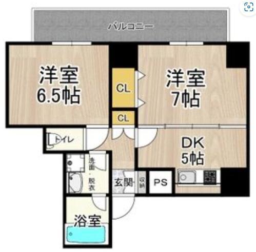 CITY SPIRE難波プレミア(2DK/3階)の間取り写真