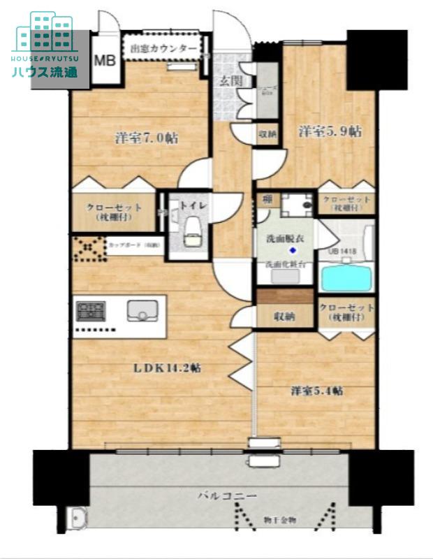 ドゥグラン喜々津ステーションタウン壱番館(3LDK/11階)の間取り写真