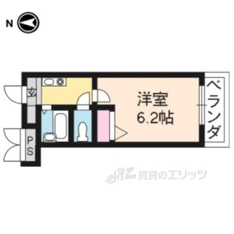 プチトリアノン(1K/2階)の間取り写真