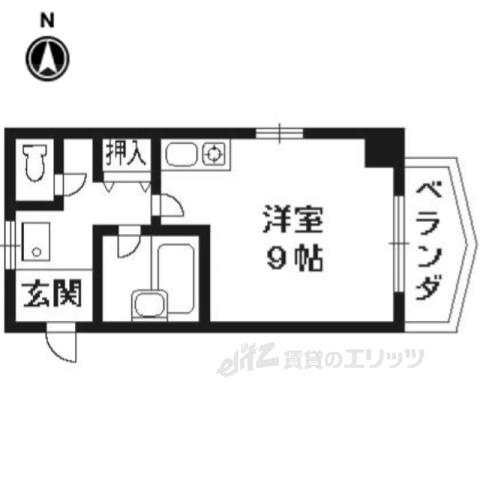ランブラス桂東(ワンルーム/1階)の間取り写真
