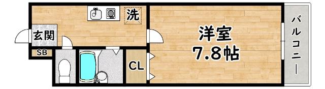 グリーンコープ三津屋(1K/1階)の間取り写真