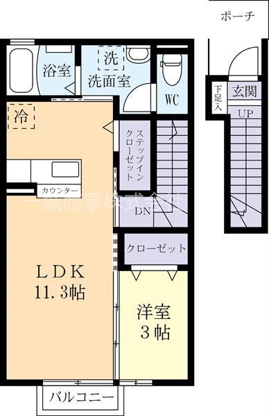 アシェル(1LDK/2階)の間取り写真