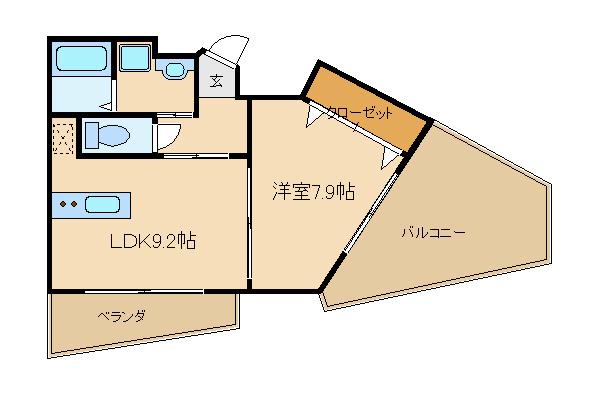 グランコスモ出町柳II(1LDK/4階)の間取り写真