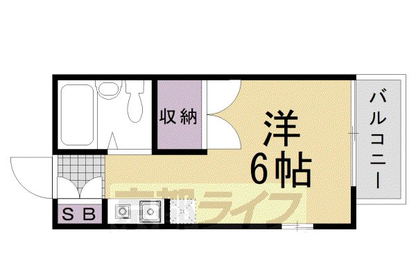 リベール嵯峨嵐山(1K/1階)の間取り写真