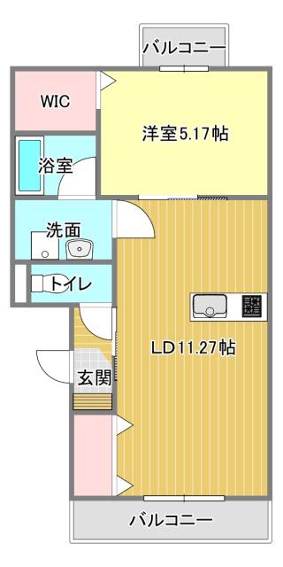 ALSOS(1LDK/2階)の間取り写真