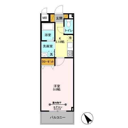 VILLA MISTRAL(1K/3階)の間取り写真
