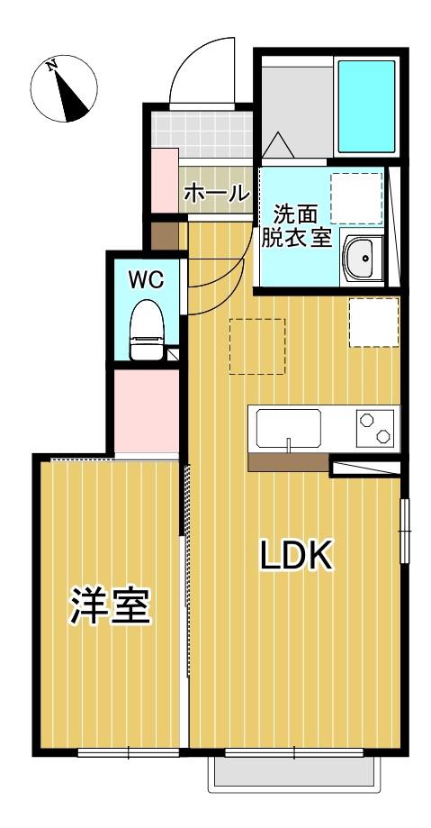 ハイムメゾン八木山南(1LDK/1階)の間取り写真