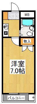 サニーライフ四谷(1K/2階)の間取り写真