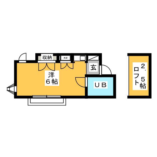 ビラカルムイースト(ワンルーム/2階)の間取り写真