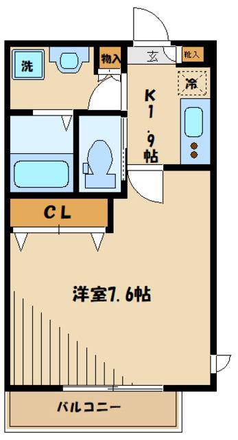 メゾンキャトリエム元住吉(1K/1階)の間取り写真