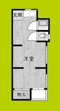 ナチュラル遠里小野(2K/3階)の間取り写真