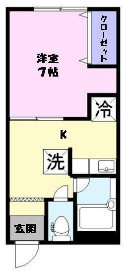 GRACIA(1K/1階)の間取り写真