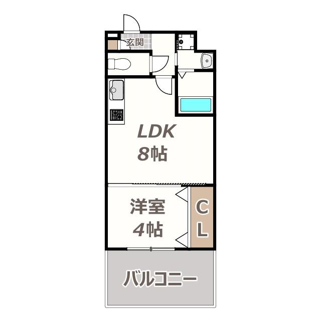 テラ長居公園(1LDK/1階)の間取り写真