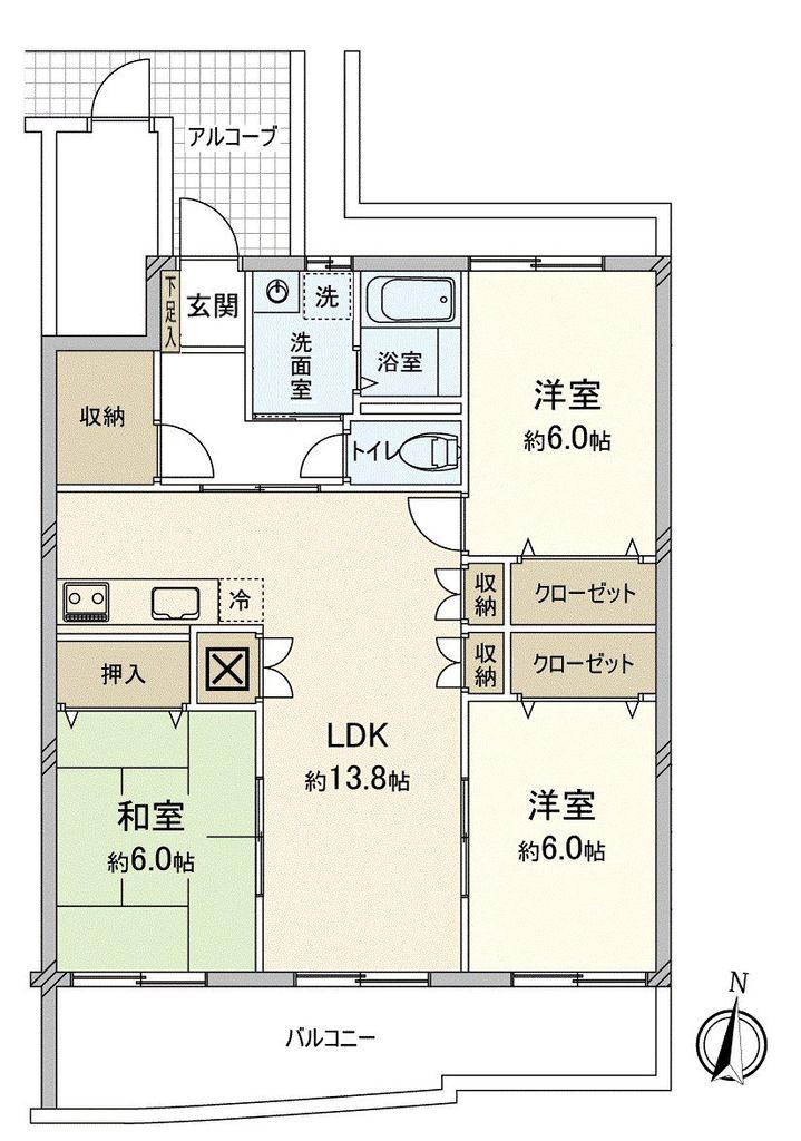 アネシス(3LDK/1階)の間取り写真