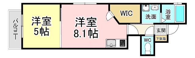 サンクレシア戸畑駅前(1LDK/1階)の間取り写真