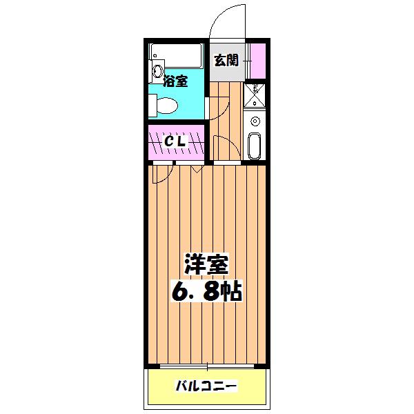 サンアベニューリヴァトン(1K/2階)の間取り写真