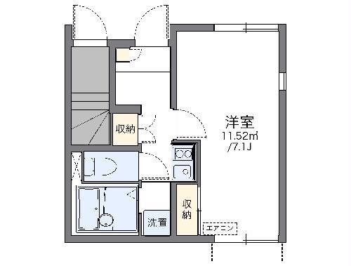 レオネクストホッチポッチ(1K/1階)の間取り写真