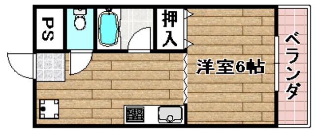 メゾンレヴェーユ(1DK/4階)の間取り写真