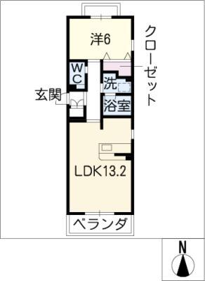 ATRIO金城(1LDK/1階)の間取り写真