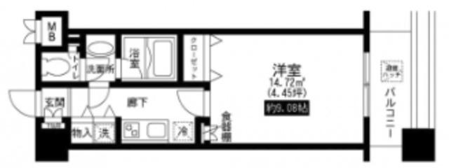 レジディア上野池之端(1K/5階)の間取り写真