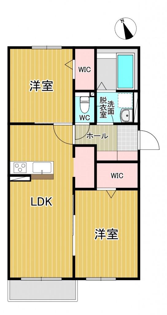 ルーチェ・ブリエ(2LDK/2階)の間取り写真