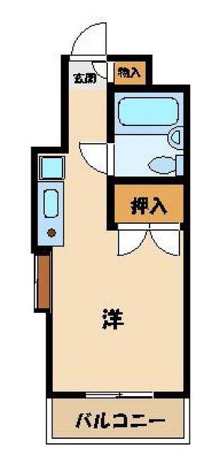 サンパレス花小金井(ワンルーム/2階)の間取り写真