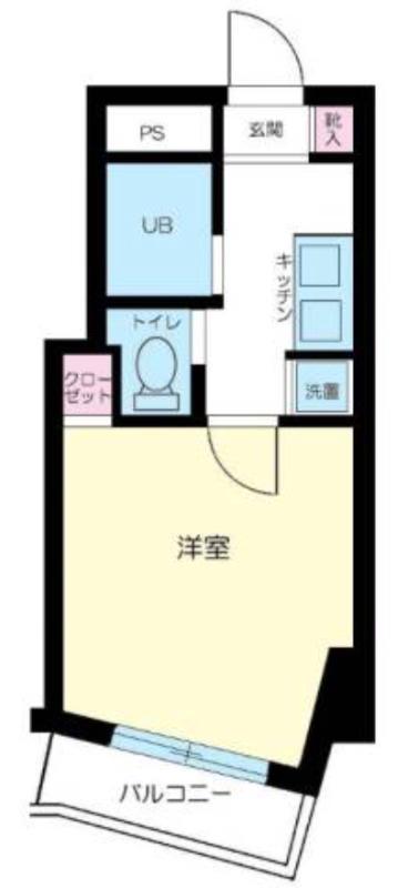 スカイコート目黒壱番館(1K/3階)の間取り写真
