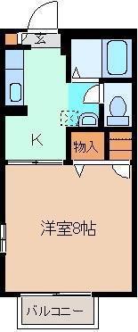 スターブル(1K/1階)の間取り写真
