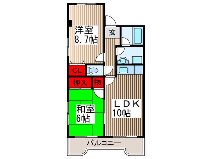 センターヴィレッジコート(2LDK/1階)の間取り写真