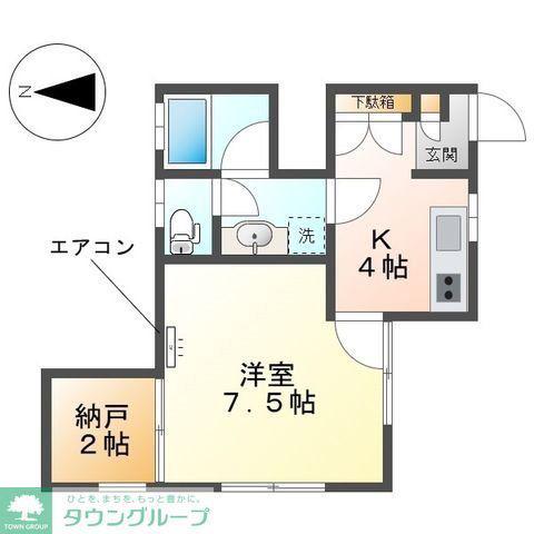 アパートメントピノ(1SK/1階)の間取り写真