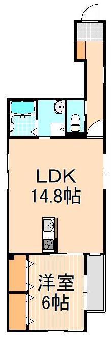 TWIN LEAVES B(1LDK/1階)の間取り写真