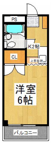 フリースクエアー・英(1K/3階)の間取り写真