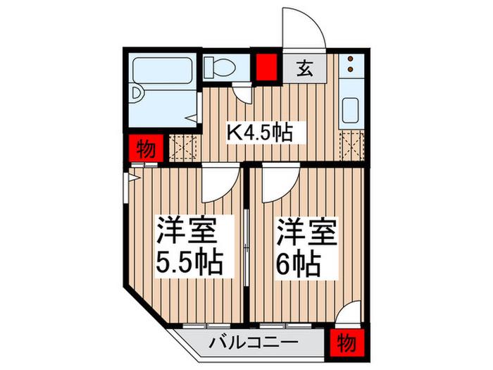 ピアメゾン・ヴァンベール(2K/3階)の間取り写真