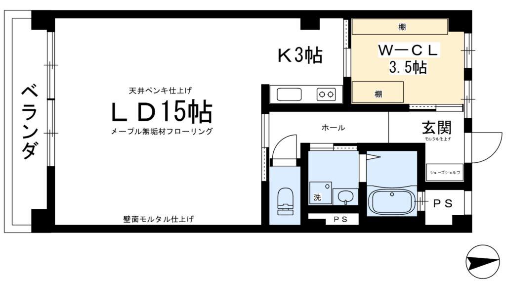 12PAGES(1SK/1階)の間取り写真