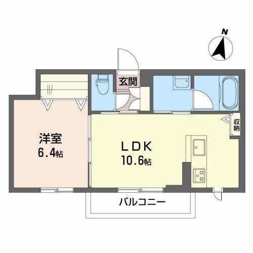 シャーメゾン五月(1LDK/1階)の間取り写真