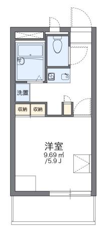 レオパレス武庫川(1K/3階)の間取り写真